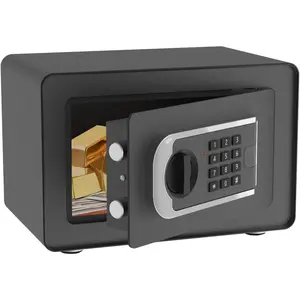 0.5 Cub Safe - Small   Safe for , , Documents. Solid Steel Lock Box with Digital   Keypad (Black)