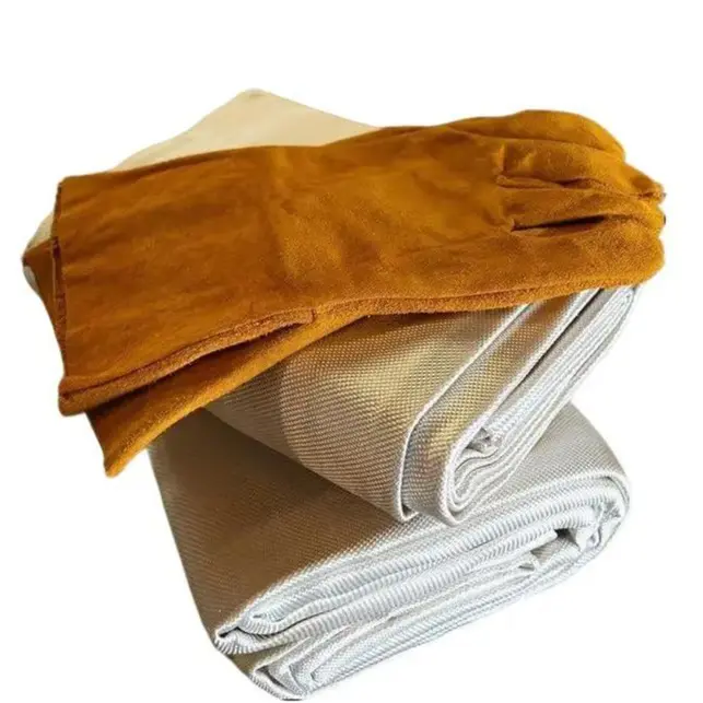 Welding Blanket  (Pack of 2) - Heavy Duty Weld Fire Blanket Tools - Welders Cover for Men Curtain - 6x8in with Gloves - Large Welding Gear for Welder Accessories/Emergency Supplies