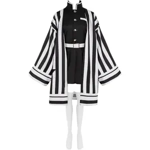 Anime Cosplay Womens Costume Party Dress Iguro Obanai Cloak Uniform Suit Halloween