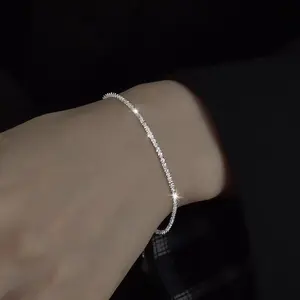 s925 sterling silver Super Sparkle Bracelet，Delicate Jewelry Accessory，Holiday Birthday Valentine's Day Gift for Girlfriend Women Girls, Elegant All- match Classic Daily Wear，Creative Christmas New Year's Minimalist Cute Fashion Pendant Chain Bracelet