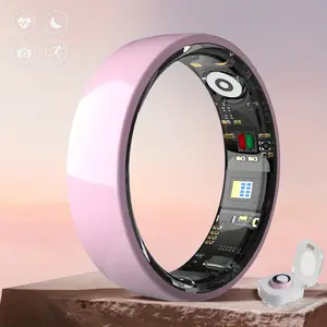 Smart Ring for Men and Women |   Crystal Charging Case, Fitness and Sleep Tracker, Step Distance Calorie Monitoring, Multiple Exercise Modes, Magnetic Charging, Stylish Stainless Steel Design, IP68 Waterproof, Holiday Gift