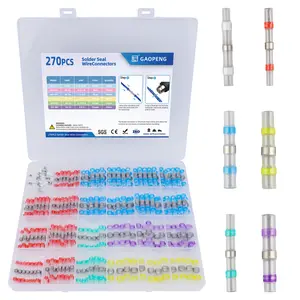 Heat Shrink Wire Connectors Kit,270 PCS Waterproof Insulated Terminals, Electrical Crimping Connectors for Automotive Home DIY Cable Repair, Wire Connection Solutions & Installation Accessories.