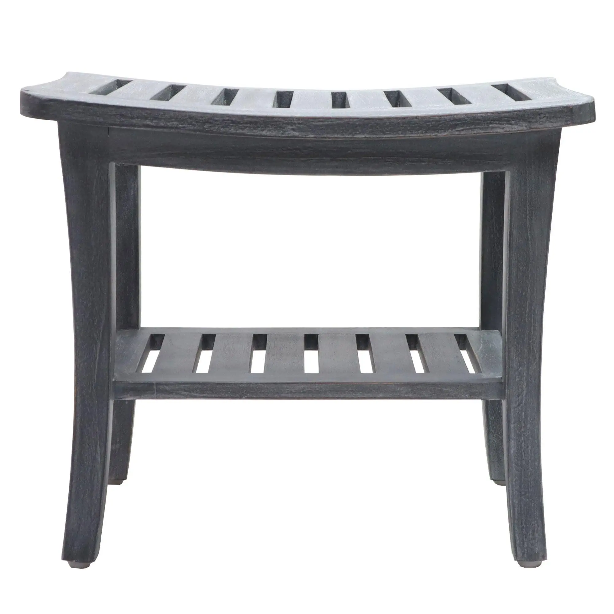 Redmon 20'' x 13.5'' x 17.5'' Contemporary Teak Wooden Bench, Weathered Gray Redmon 20'' x 13.5'' x 17.5'' Contemporary Teak Wooden Bench, Weathered Gray