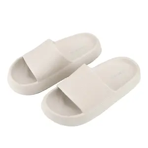 Belovely Pillow Slippers Non Slip Quick Drying Shower Slides Flipflop Footwear Ultra Cushion Thick Sole Women's Onyx