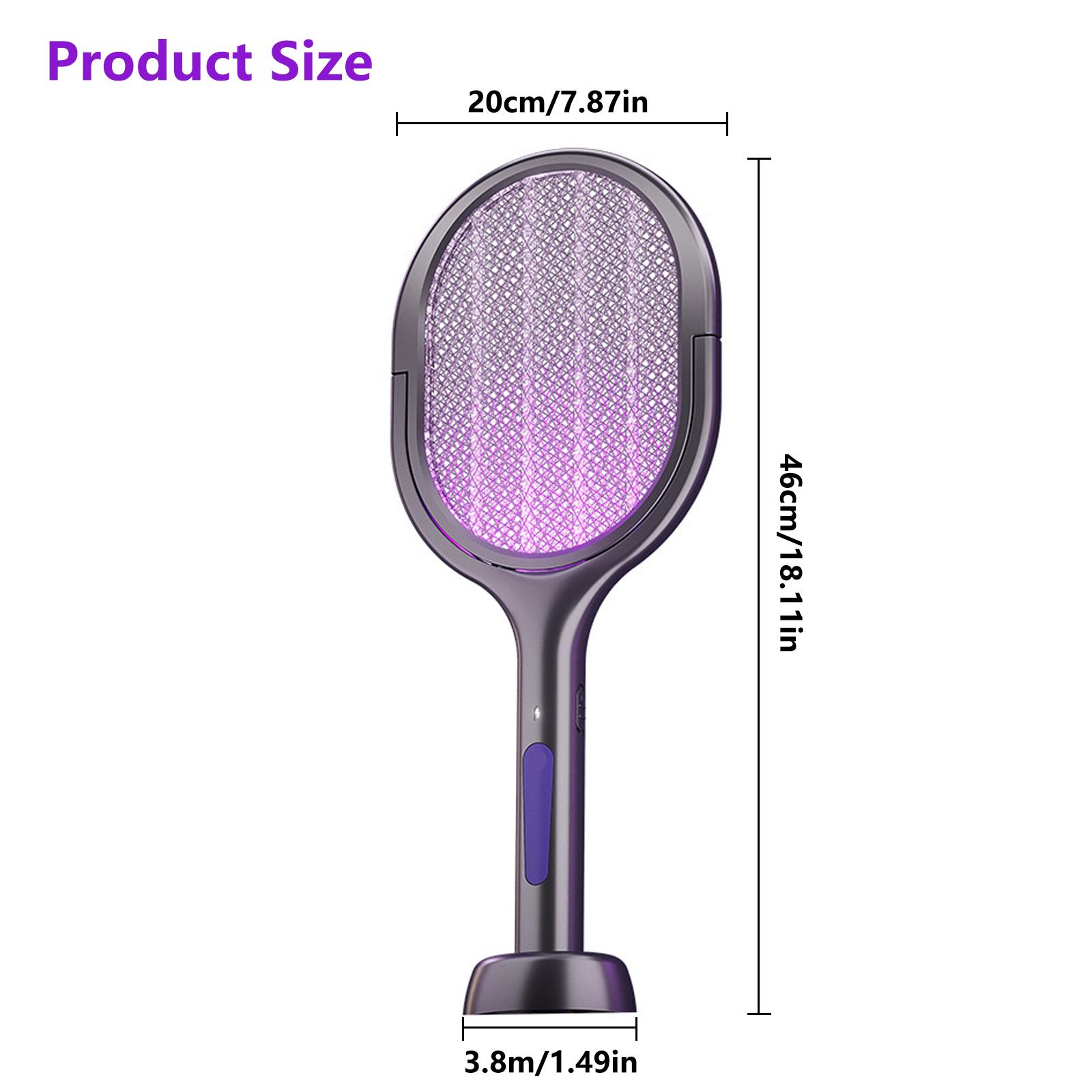 New Arrival Retractable Extended Electric Fly Swatter Racket USB Rechargeable Mosquito Zapper Lamp For Home Bedroom Outdoor Powerful Insect Killer
