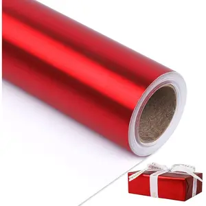 Matte Metal Red Wrapping Paper, Solid Color Paper, Wrapping Paper, for Wedding,Valentine's Day,Birthday, Christmas, Shower,DIY Bouquet (17.5 Inches X 32.8 )