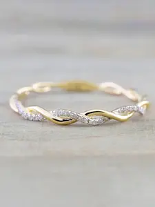 Minimalist Wavy Vines Twist Micro Set Zircon Ring, Fashion Jewelry for Party, Daily Clothing Decor, Trendy All-match & Exquisite Jewelry for Birthday Gift, Trendy Jewellery Accessories