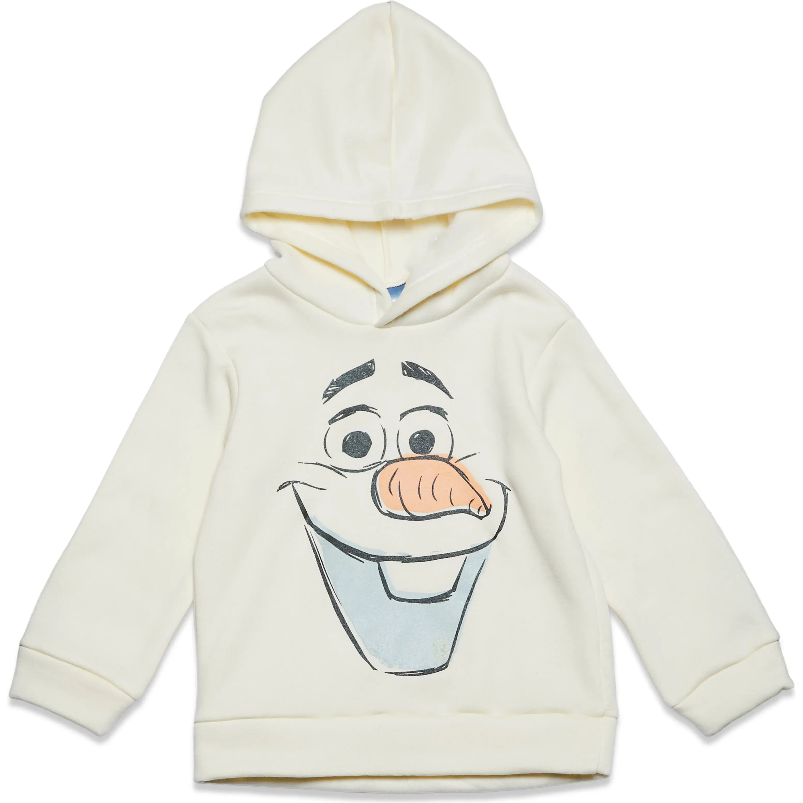 Disney Frozen Costume Fleece Pullover Hooded Graphic Sweatshirt Olaf Off White Toddler to Little Kid