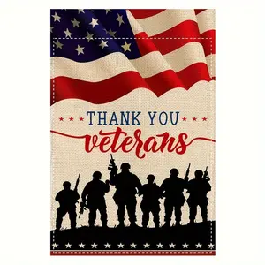 1-Piece Bright Patriotic US Veteran Garden Flag - Double-Sided, Durable Polyester, US  anniversary flag,Weather-Resistant, Easy-to-Install Home Outdoor Decor