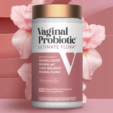 Renew Life Vaginal Probiotic for Women - Ultimate Flora - 6 Billion CFU - 60 Capsules - Vaginal Health and pH Balance - Dairy Free