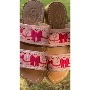 Coquette 3D Double Bow Pink Sandal summer sandal sparkly chanclas school sandals comfy practical sandals Walking Shoes Footwear