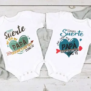 Funny Spanish Print Newborn Baby bodysuit newborn summer Short Sleeve  Clothes Boy Girl Toddler BodySuit Born Crawling Jumpsuit
