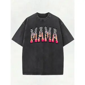 Viral Checkered Flame Graphic Tee for Men | Washed Retro Streetwear Shirt, 100% Cotton & Soft Stretch | Y2K Inspired Top for Concerts, Skate Style & Everyday Vibes