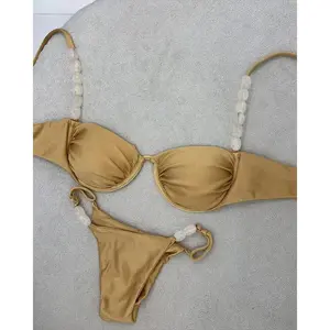 2025 Sexy Bikini Set High Waist Golden Printed Women Swimwear Push Up Bikinis Swimsuit Female Biquini Bathing Suit Swimming