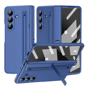 Phone Case Protector with Built-In Stylus Holder, Durable Foldable Cellphone Protective Cover for Galaxy Z Fold 6/5/4/7, Premium Minimalist Design for Men & Women, Smartphone Accessories, Casing, Protection