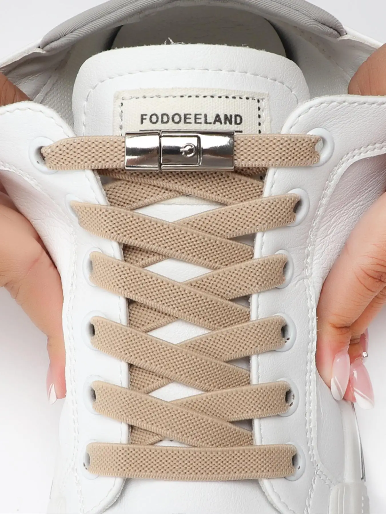 Simple Plain No Tie Shoelaces, Casual Versatile White Shoes Laces, Shoes Accessories for Skate Shoes, Sneakers, Back To School Shoelaces, Footwear
