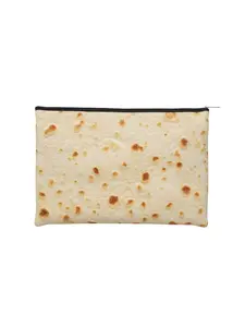 1pc Foldable Burrito Flour Tortilla Makeup Bag Toiletry Bag with Zipper Cosmetic Pouch Travel Essentials Bag Essential Items for Graduation Season Wedding Season and Other