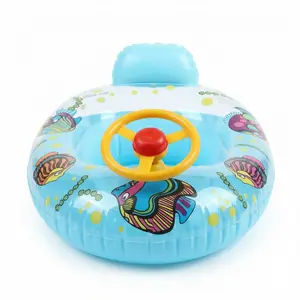 Inflatable Flamingo Pool Float with Removable Canopy, Infant Swim Float with Safety Seat & Anti-Tip Design, Water Float for Pool & Beach