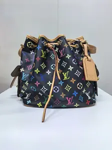 Pre-owned Louis Vuitton PVC LEATHER Crossbody Bags × Petit Noe Monogram Multicolore bucket bag takashi murakami [BF 12Z] XP02210