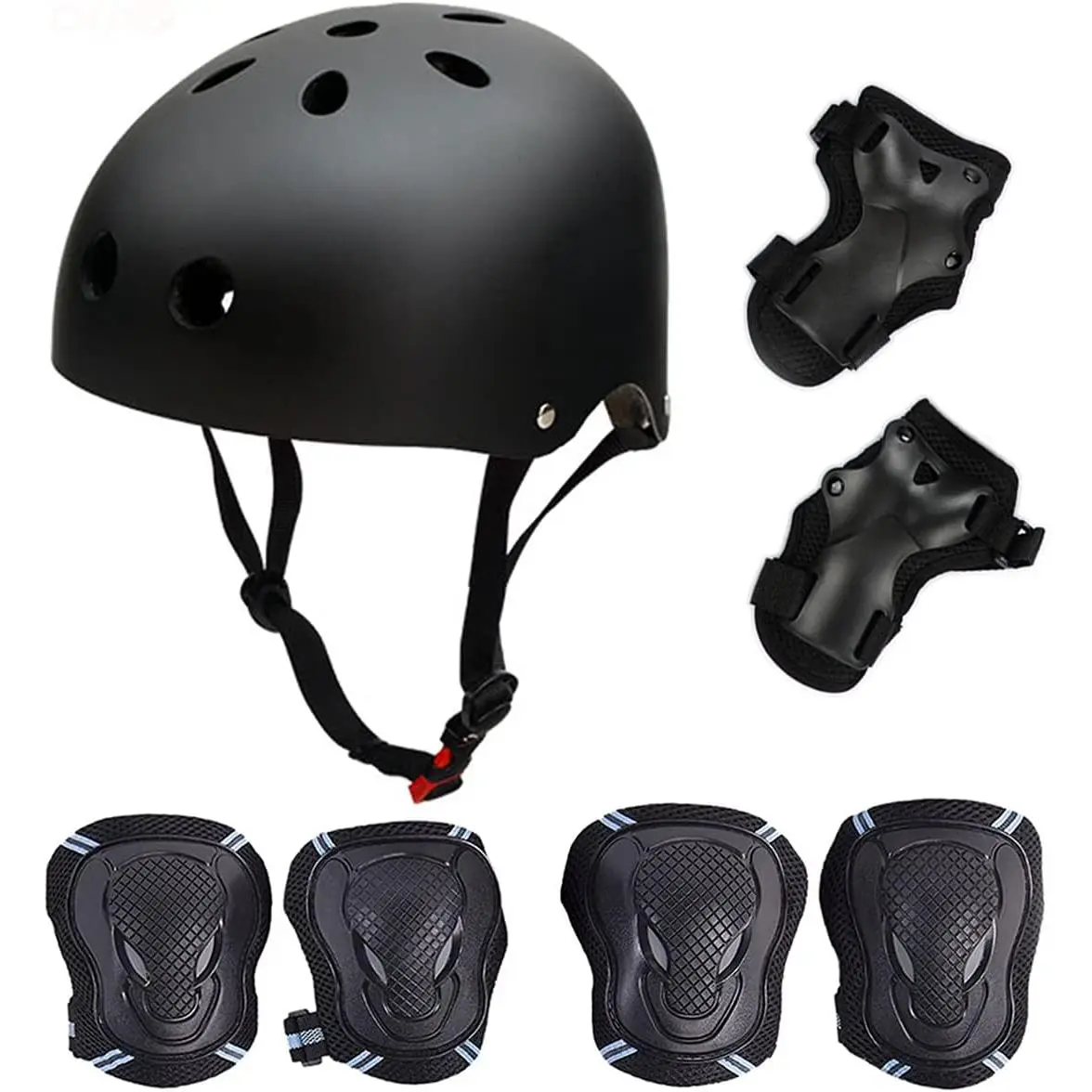SymbolLife Youth Kids Motorcycle Helmet & Protection Set - 6 Pads (Elbow, Knee, Wrist), Adjustable Strap, CE Certified, Breathable Designed, All-Round Protection for 49.6-121.3lbs, BMX Use, Ideal Gift