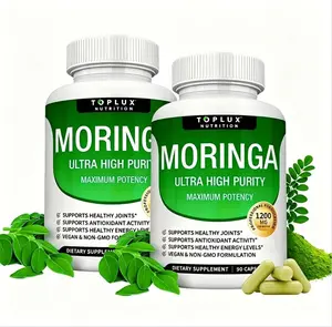 Moringa Capsules 1000mg+200 1200mg - Pure Moringa Immune and Gut Health Powder 90 capsules, Indian luxury Moringa, female probiotics, male vitamins Healthcare Dietary Edible Supplement Fitness Bathroom