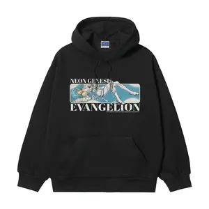 Neon Genesis Evangelion "Rei Ayanami Injured" Heavyweight Vintage Hoodie Cotton Blend Classic Anime Sweatshirt Tops Casual Black Man Menswear Pullover