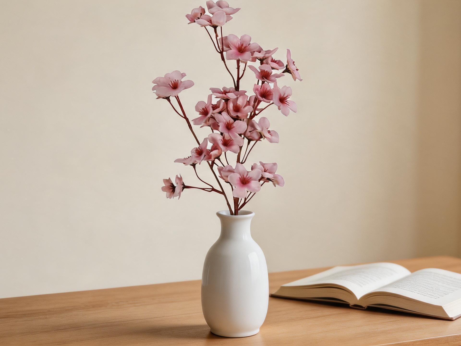 6-piece artificial cherry blossom branches, pink silk flower stems. Perfect for wedding, home and spring table decorative arrangements.
