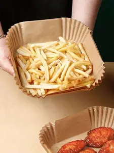 Thickened Air Fryer Disposable Paper Liner Food Grade Safe Oil Absorbing Non-Stick Heat Resistant Kitchen Essential