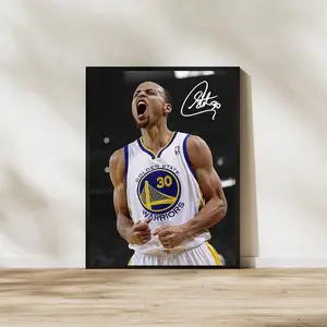 Stephen Curry Poster, Basketball Wall Art Print for Man Cave or Sports Room