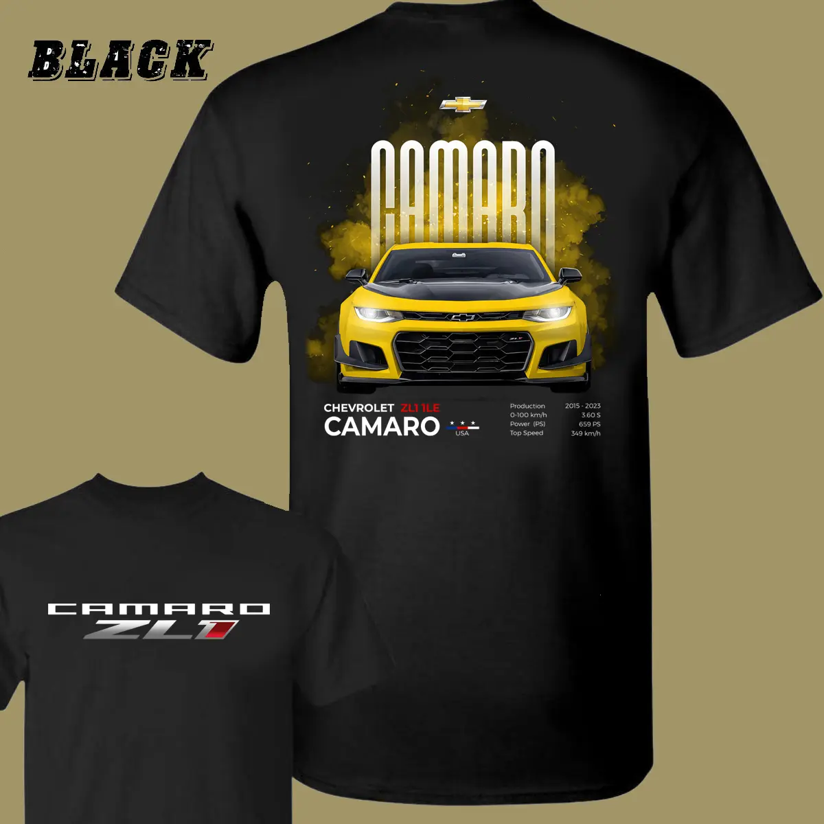 Chevy Camaro ZL1 1LE 2 Side T-shirt Sweatshirt 2 side