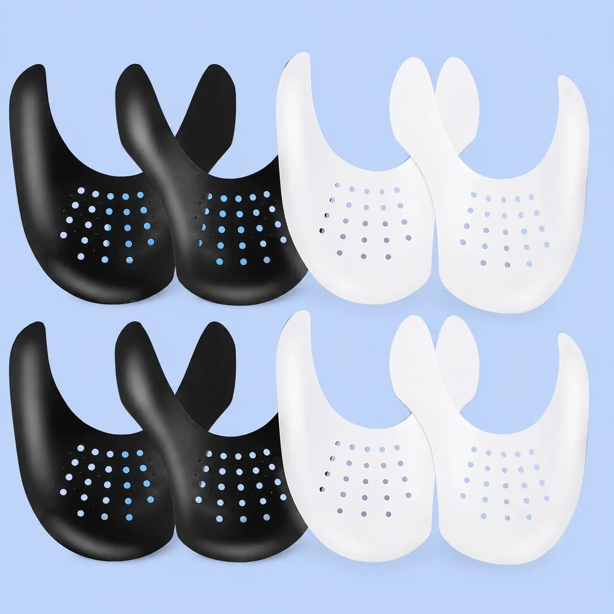 4 Pairs Shoe Crease Protectors, Anti-Wrinkle Sneaker Toe Box Guards Fit Men US7-12 Women US5-9, Compatible with AF1, Dunks & Most Sneakers