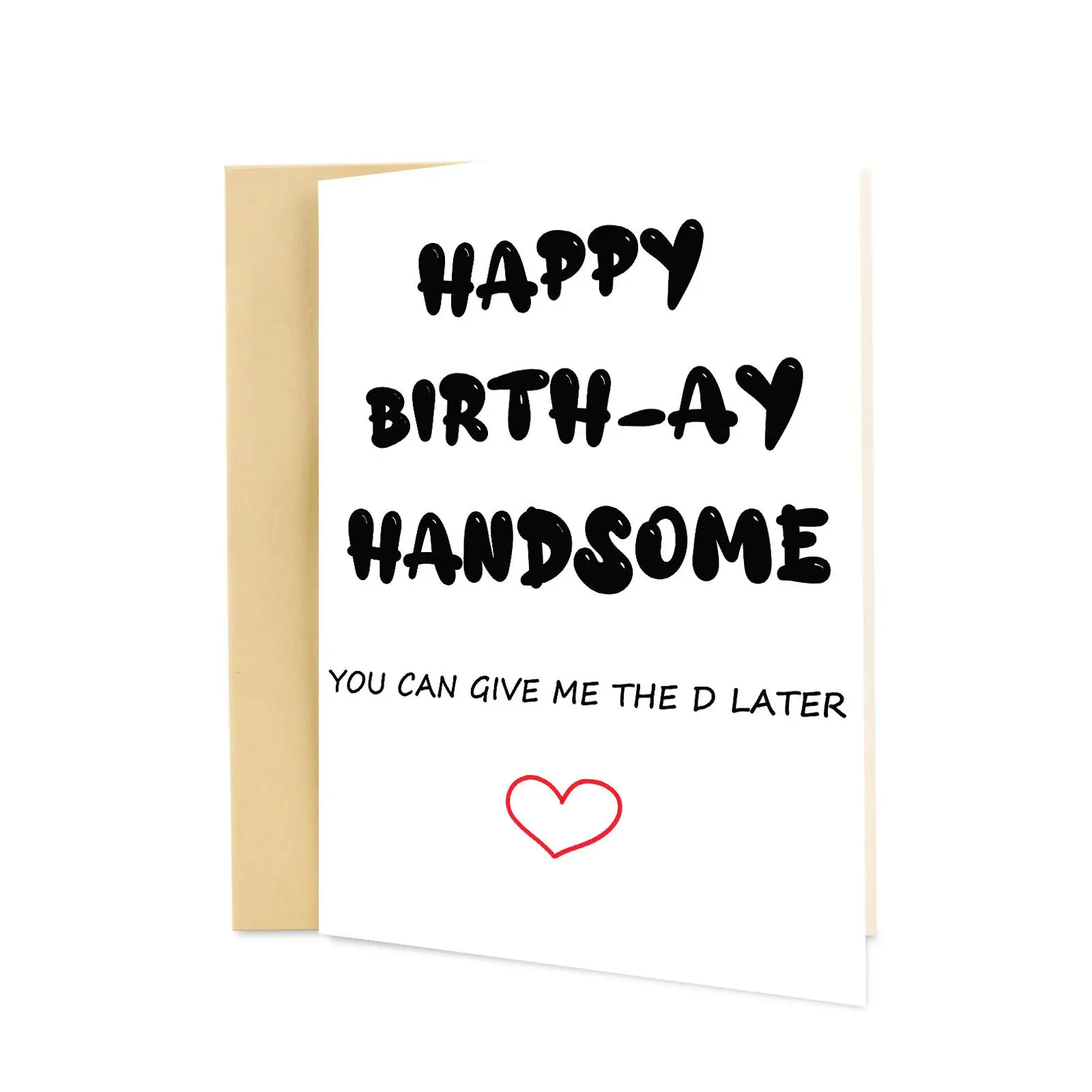 Happy Birthday Card With Envelope, 1 Count Slogan Graphic Greeting Card For Husband Boyfriend Gifts, Men Gifts, Birthday Gift Message Card