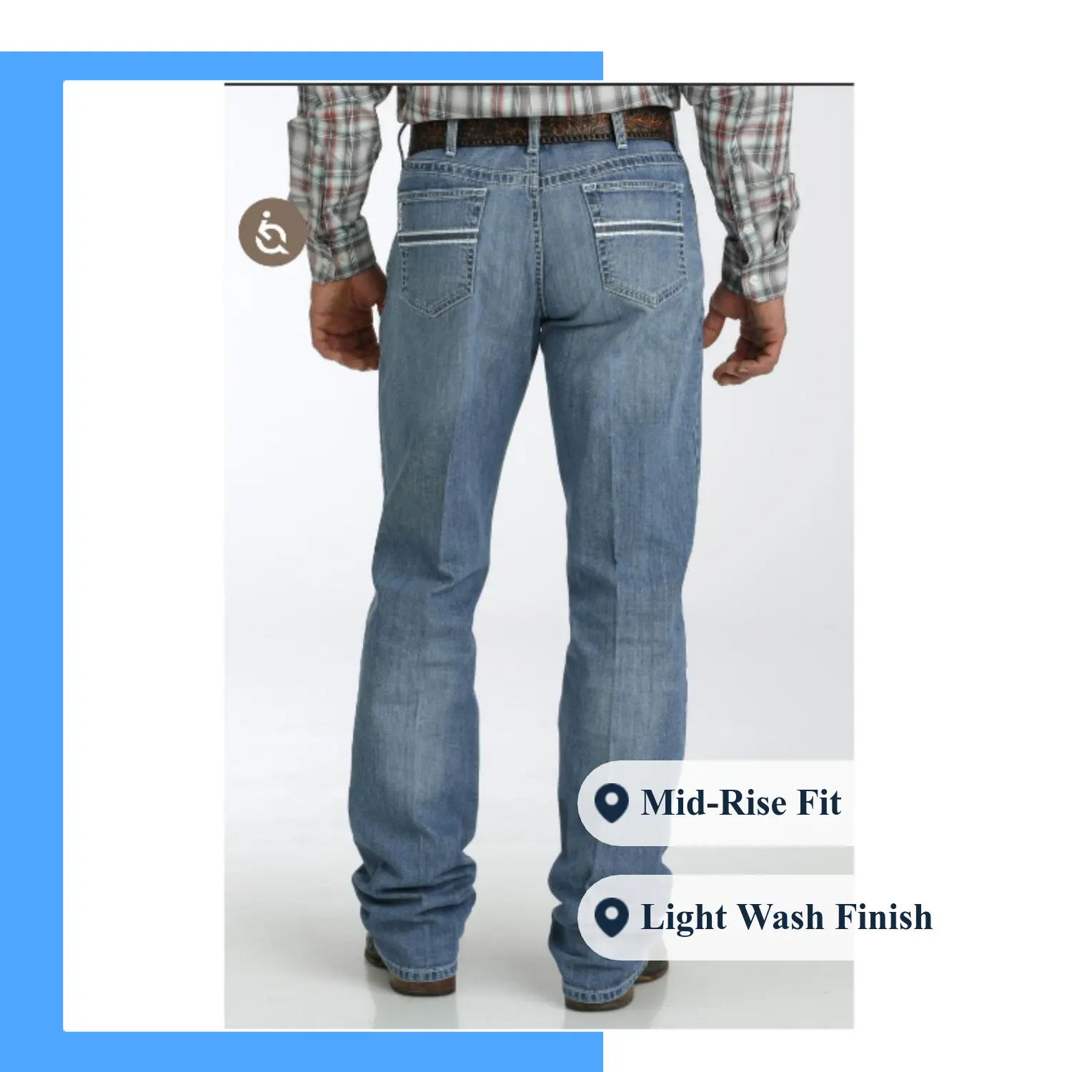 Men's Cinch White Label Relaxed Mid-Rise Straight Leg Light Wash Jeans - MB92834056