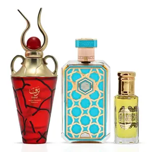 Niche Emarati Taraf 100ml (3.4 oz) by Lattafa & Arabian Prive Saada 70ml (2.3 oz) by Rasasi - Eau de Parfum and  Madawi Perfume Oil 12ml (0.4 oz) by Intense Oud (Mary’s Old Fashioned Bundle)