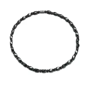 Magnetic Natural Hematite Necklace for Magnetic Therapy, Relieve muscle soreness from exercise or prolonged sitting