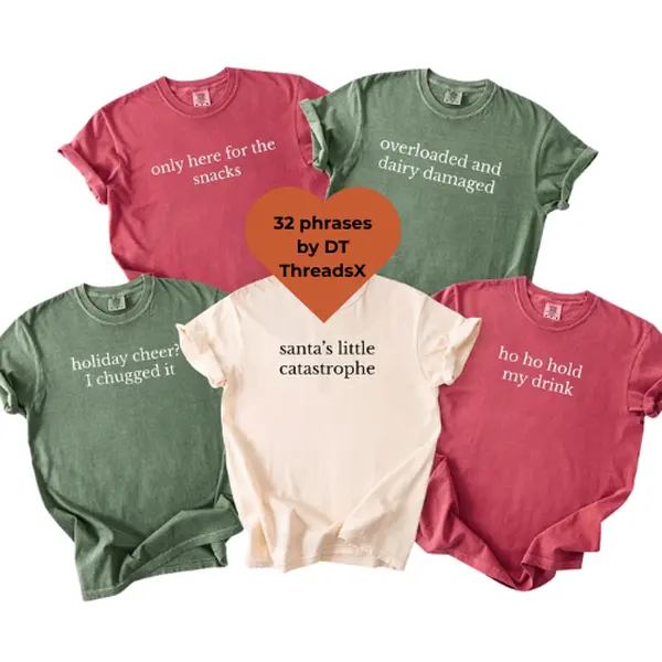 Comfort Color Custom Gen Z Sarcastic Christmas Phrase Shirts, Matching Family Christmas Party T-Shirt, Group Friendsmas TShirts, Funny Xmas Tees, Festive Gift, Holiday Shirt Group