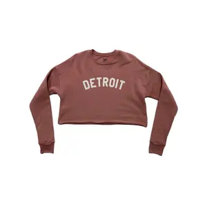 Ink Detroit - Classic Women's Cropped Fleece Crewneck Sweatshirt - Mauve