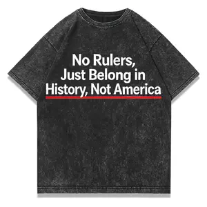 "No Rulers, Just Belong in History" Historic Justice Graphic – Unisex Oversized Washed Cotton T-Shirt, Revolutionary Heritage Tee