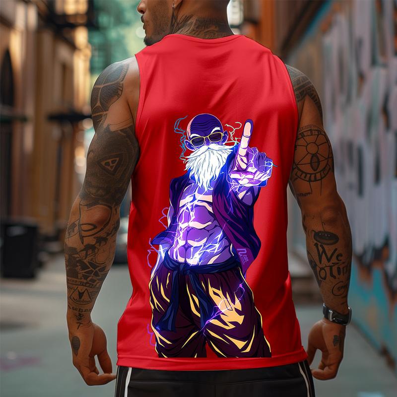 Dragon Ball DBZ Master Roshi Unisex Summer outfits men streetwear 80s 90s graphic tees cotton Anime tank tops men gifts