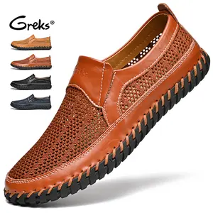 GREKS Men's Breathable Mesh Summer Shoes, Slip-On Casual Loafers