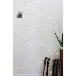 Indoor/Outdoor 120 LED String Lights with Flexible Clear Wire