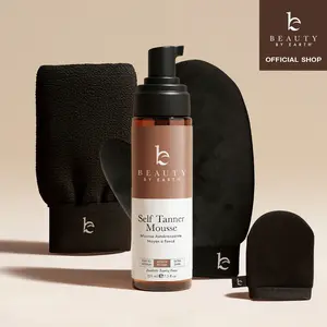 Beauty by Earth Self Tanner Mousse Kit - Flawless Smooth Sunless Tanning Safe Made in USA with 3 Piece Applicator Kit for Streak Free Even Application