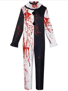 Art The Clown Cosplay Costume ‌Terrifierr 3 Bloody Outfits Killer Clowns Jumpsuit Sleepwear   for Halloween Carnival Party Horror Costumes