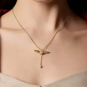 Veliora  S Golden Snitch Winged Ball Necklace with Movable Wings, Alloy Pendant Jewelry,Valentine's  for Women,Gold color Symbolizing Love Fashion Modern AccessoriesGold Choker Retro Round Earrings Gift Set bracelet men jade