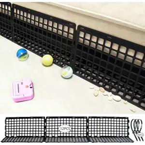 12 Pcs Adjustable Plastic Under Couch & Bed Blocker with 30 Ties Black Couch Barriers for Dogs Pets Cats (Style 1)