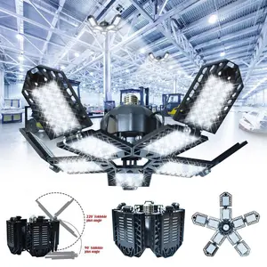Super Bright LEDs Deformable LED Garage Ceiling Light, Adjustable Screw-in E26-E27 Bulb Socket, Warehouse Shop Light