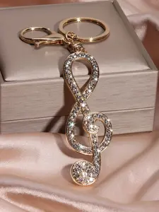 Hip-Hop Street Style Musical Note Keychain, Unique Accessory for Music Lovers, Perfect Gift for Fans, Trendy and Durable Design