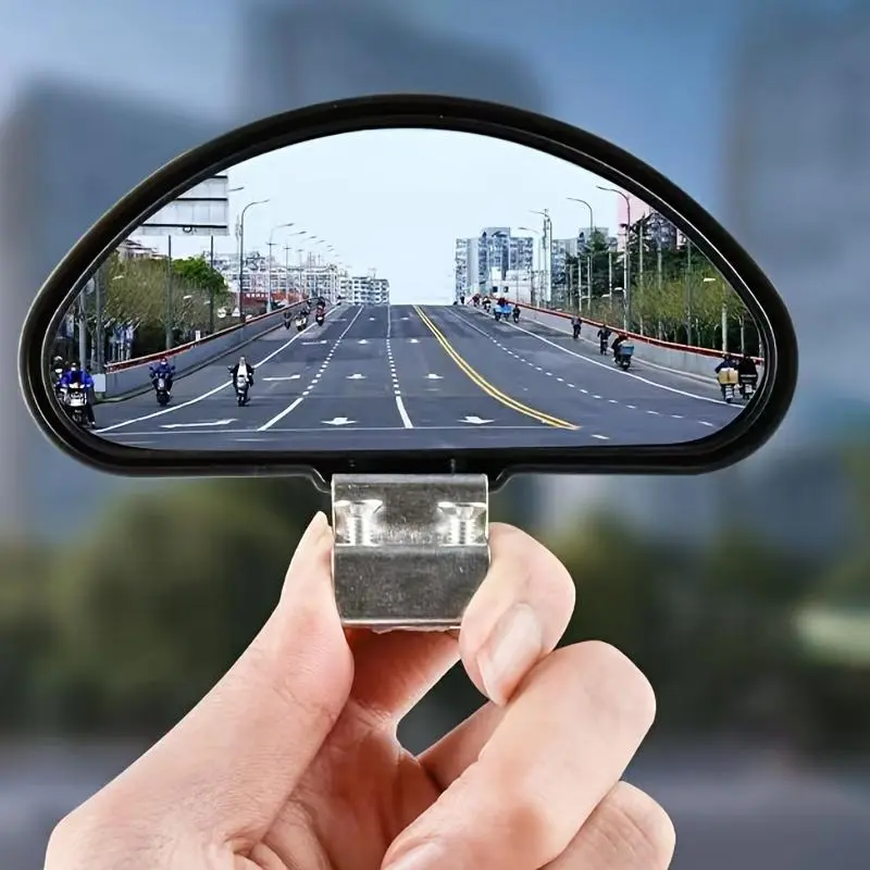 360 Degree Wide-angle Convex Mirror, Adjustable Rearview Mirror, Car Blind Spot Mirror, Blind Spot Reduction, Enhanced Visibility, Safety, Driver Awareness, Automotive Car Exterior Accessories Fitting for Car Rearview Mirror