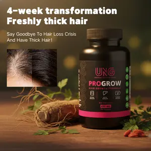 ProGrow Hair Growth Formula for Women & Men 60 Capsules 480 MG Nourishing Haircare Supplement with He Shou Wu & Epimedium for Stronger Denser Hair Healthcare Plant-Based Gluten-Free USA Made Dietary Fitness Optimum Edible Healthy Natural