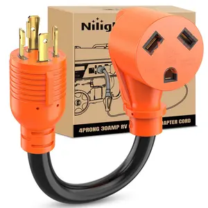 Nilight RV Generator Adapter Cord 30 Amp to 30Amp 4 Prong Pure Copper Heavy Duty Twist Lock Male Plug 10 Gauge Wire L14-30P to TT-30R 30M/30F for RVs Camper Caravan Van Trailer